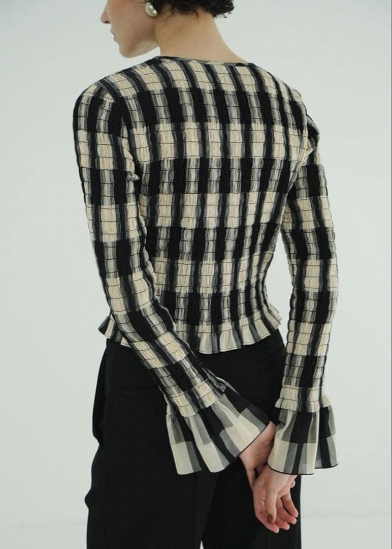 CLANE SHIRRING DESIGN BLOUSE MIX サイズ1