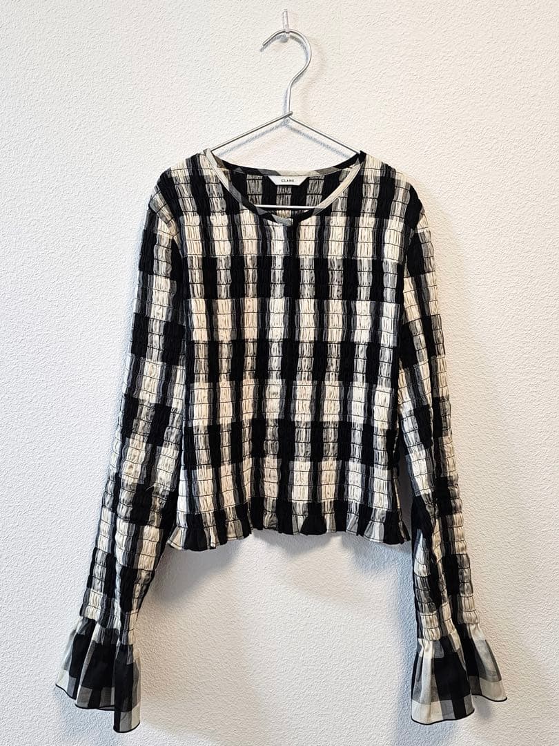 CLANE SHIRRING DESIGN BLOUSE MIX サイズ1