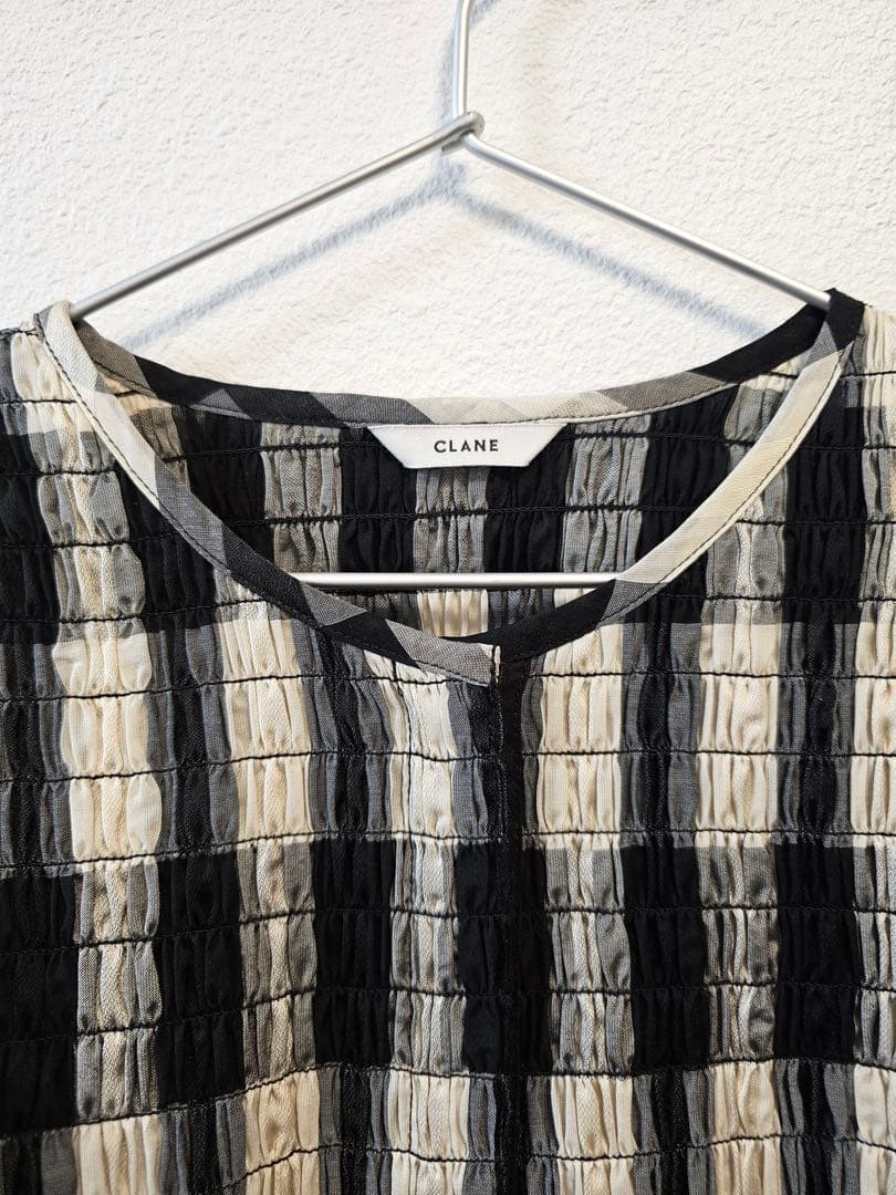 CLANE SHIRRING DESIGN BLOUSE MIX サイズ1