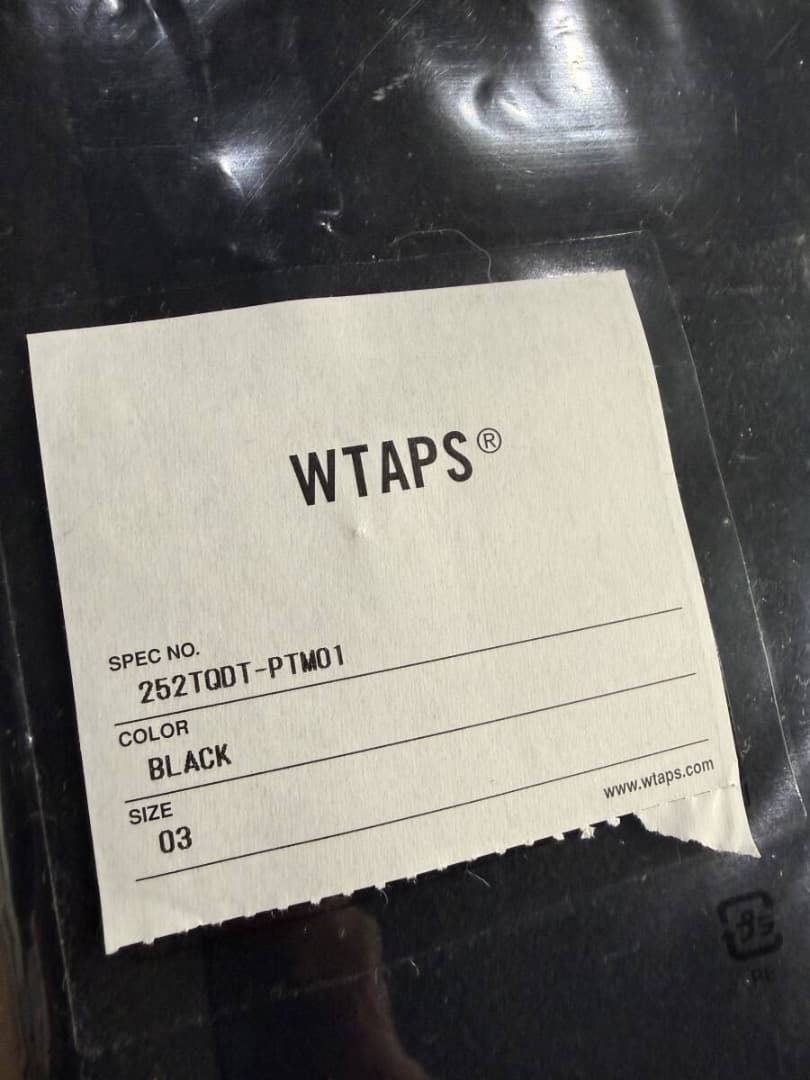 25AW WTAPS 252TQDT-PTM01 スラックス 03 BLACK