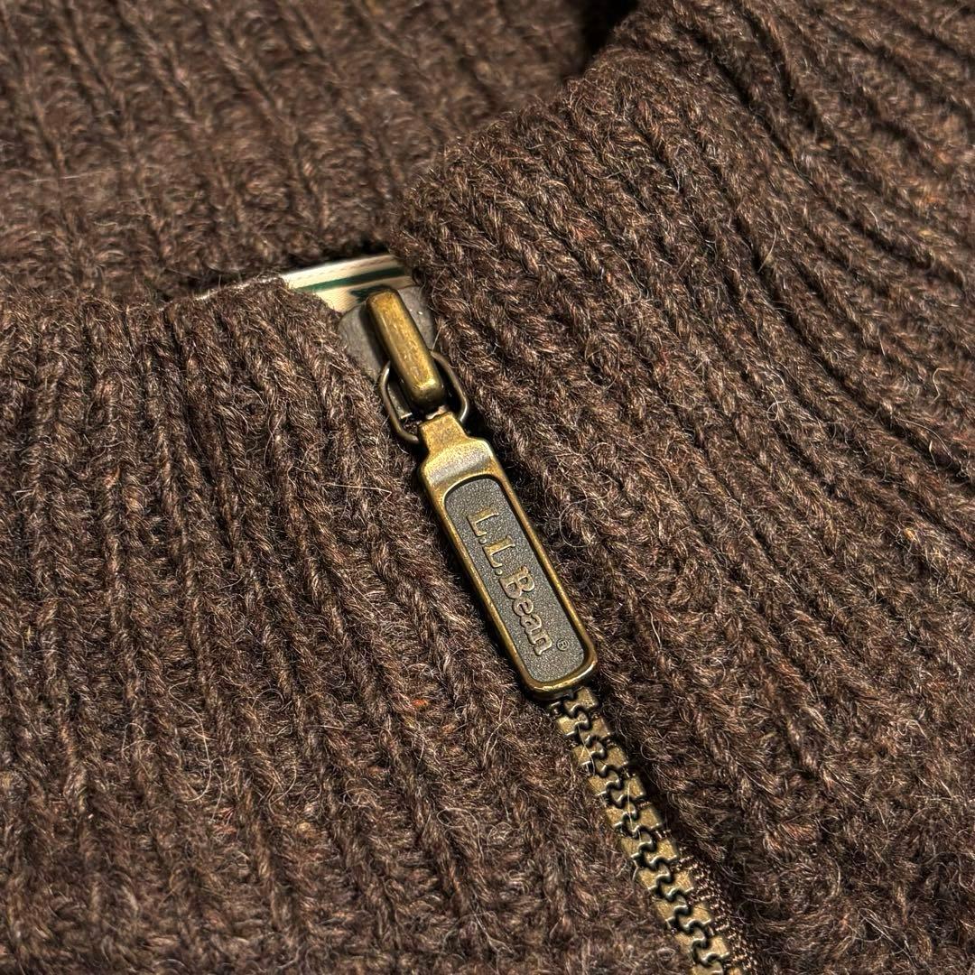 80sUSA製古着　OLDエルエルビーン　ウール　アルパカ　フルジップリブニット