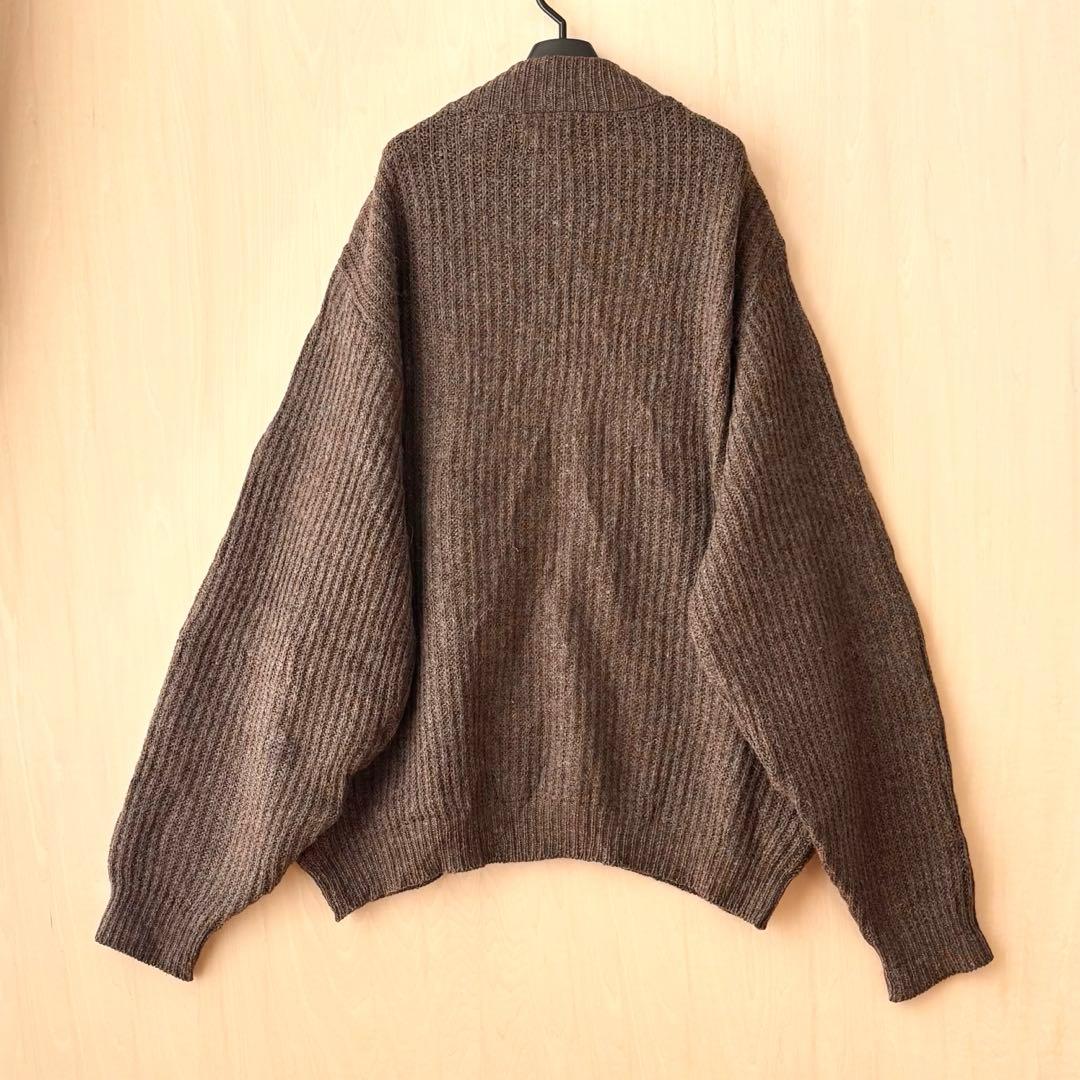 80sUSA製古着　OLDエルエルビーン　ウール　アルパカ　フルジップリブニット