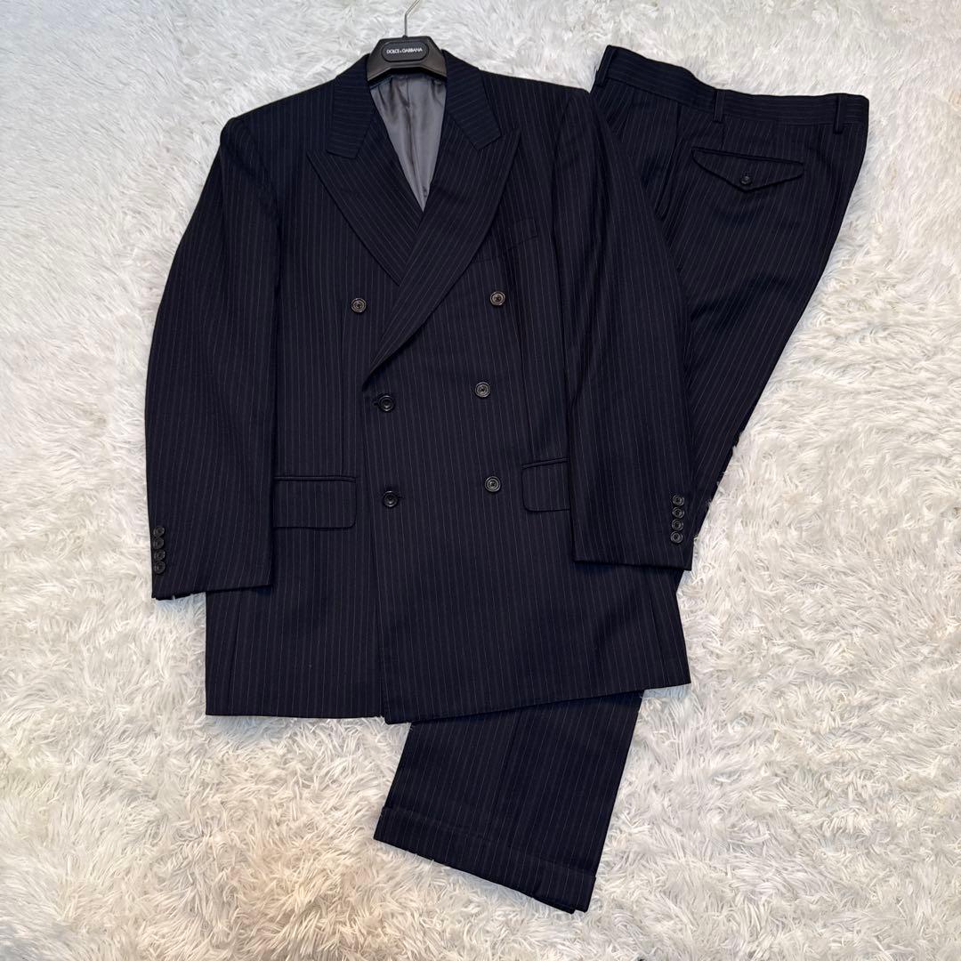 【美品】バーバリーロンドン ダブル スーツセットアップ ストライプ　A6