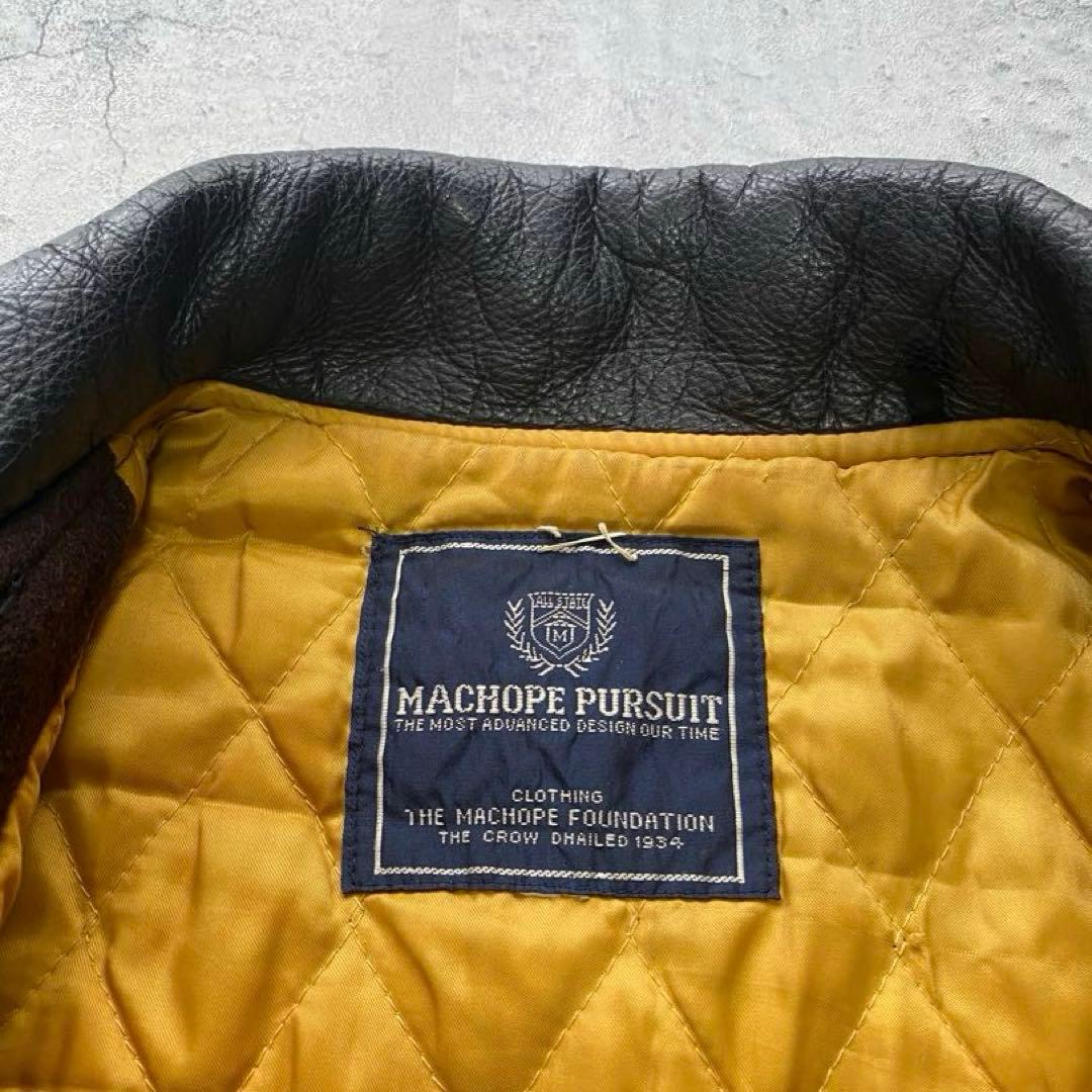 USA古着 スタジャン ジャケット レザー 刺繍 ワッペン ブラウン