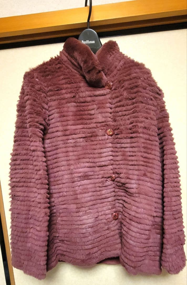 即購入OK　ExcelHuman パープル 毛皮コート