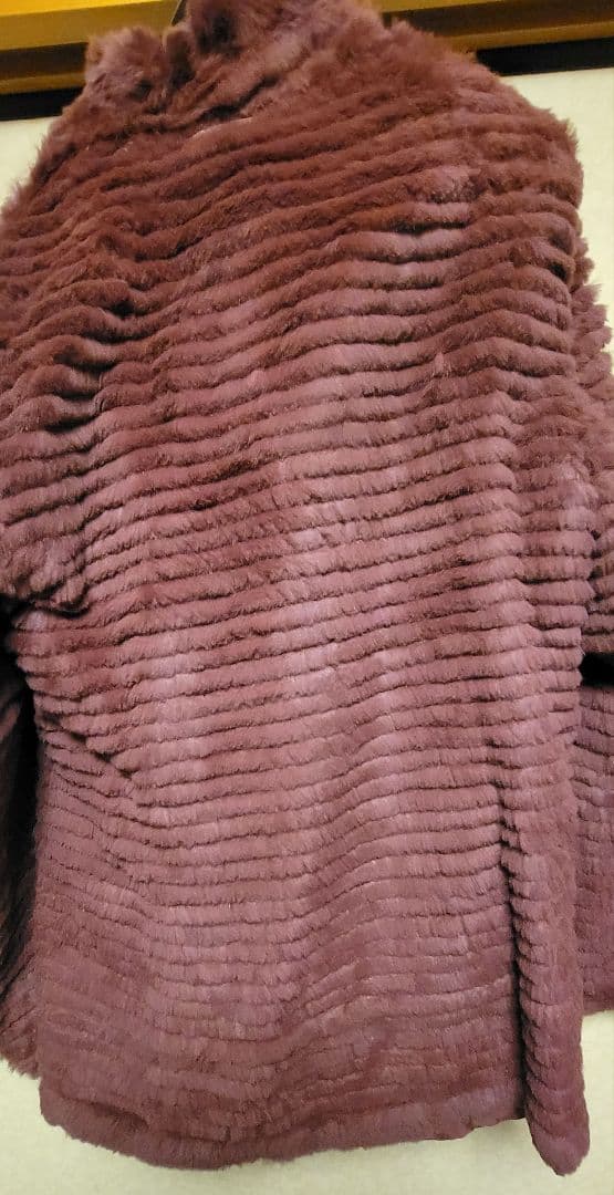 即購入OK　ExcelHuman パープル 毛皮コート