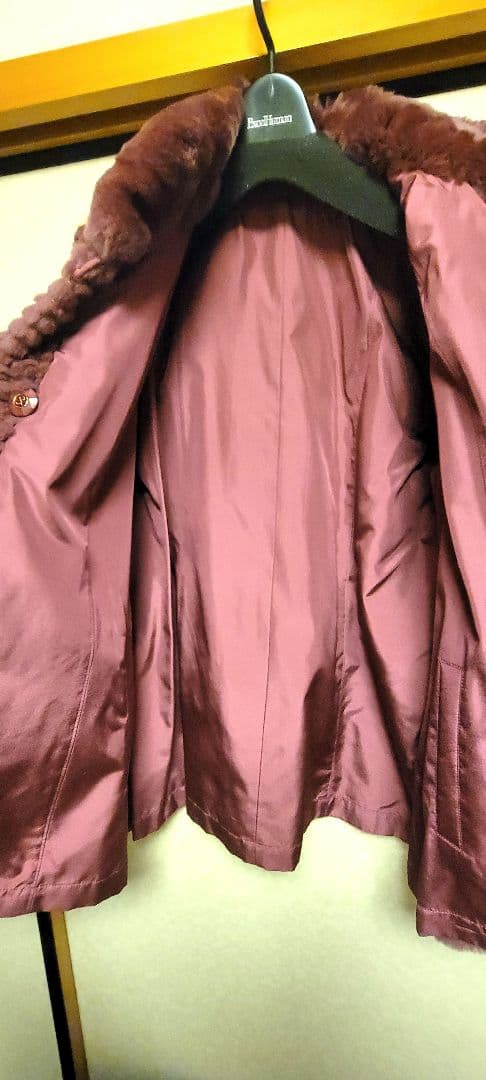 即購入OK　ExcelHuman パープル 毛皮コート