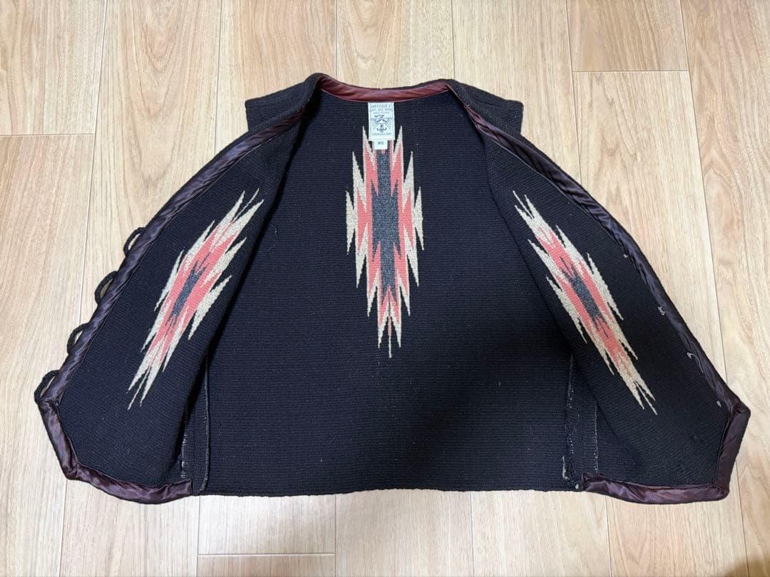 Ortega’s オルテガ チマヨベスト XS 手織り くるみボタン アメカジ