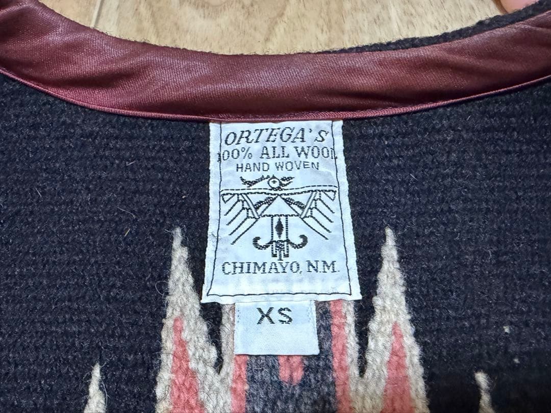 Ortega’s オルテガ チマヨベスト XS 手織り くるみボタン アメカジ