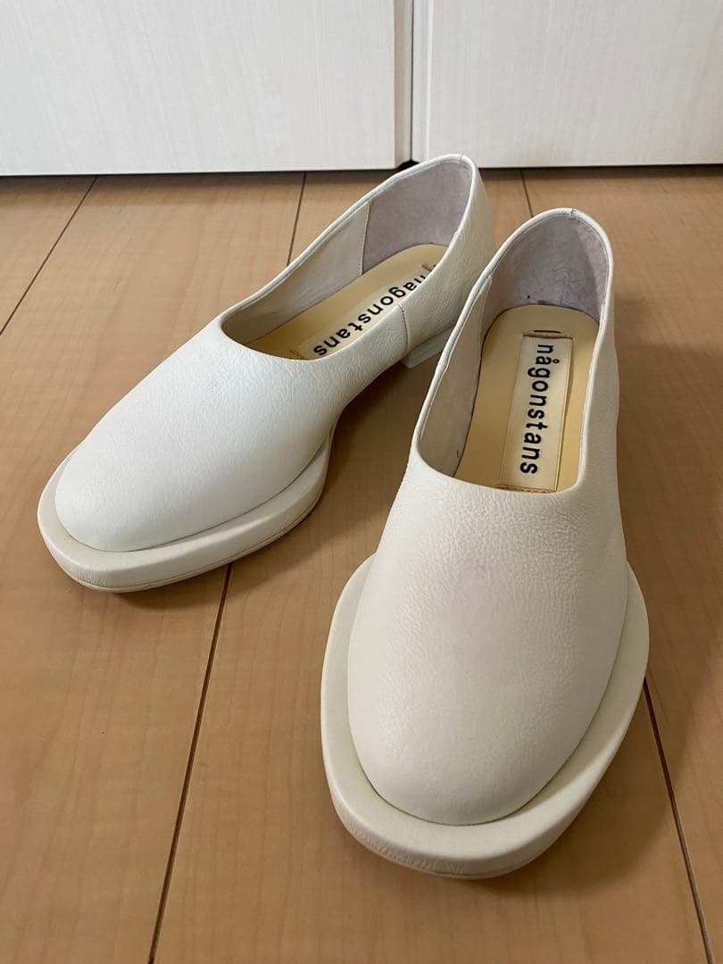 nagonstansナゴンスタンスレザーフラットシューズ オフホワイト37