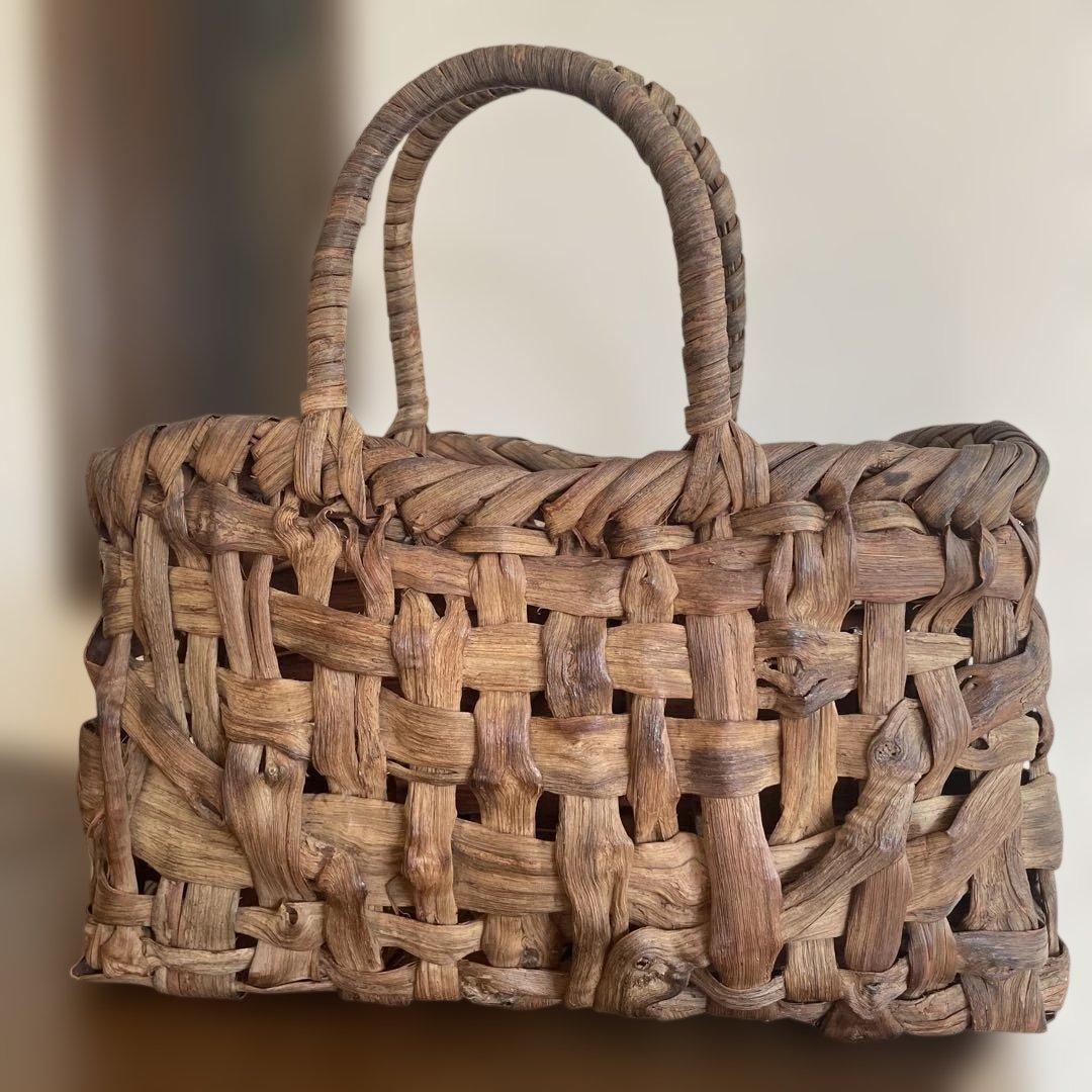 山葡萄乱れ編みカゴバッグ