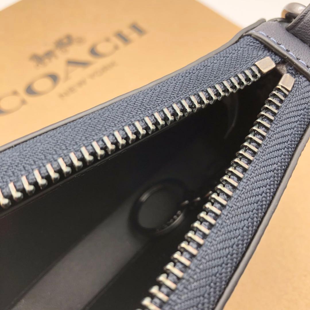 【COACH☆新品】デニム☆Lジップ キー ケース シグネチャー キャンバス☆