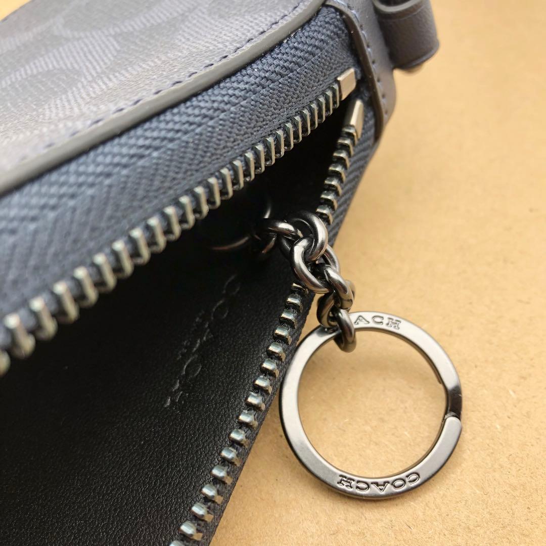 【COACH☆新品】デニム☆Lジップ キー ケース シグネチャー キャンバス☆
