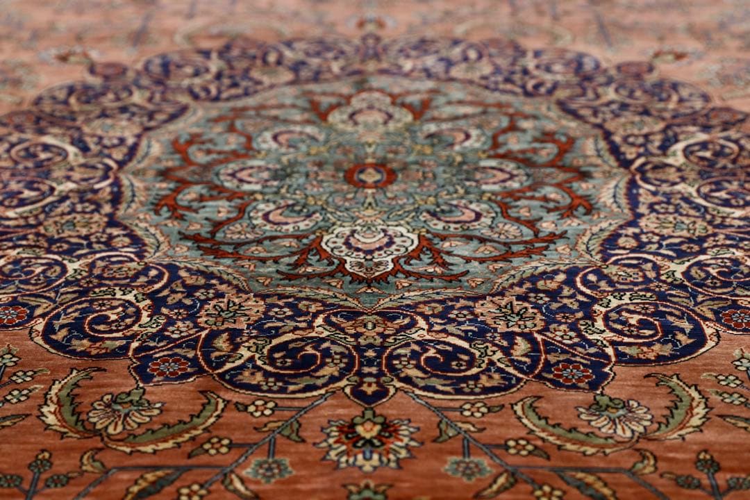 GMIK404○最高級 ペルシャ絨毯 ラグ カーペット シルク 手織り 中東