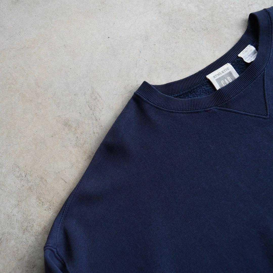 90s GAP ギャップ アスレチック クルーネック スウェット ネイビー XL