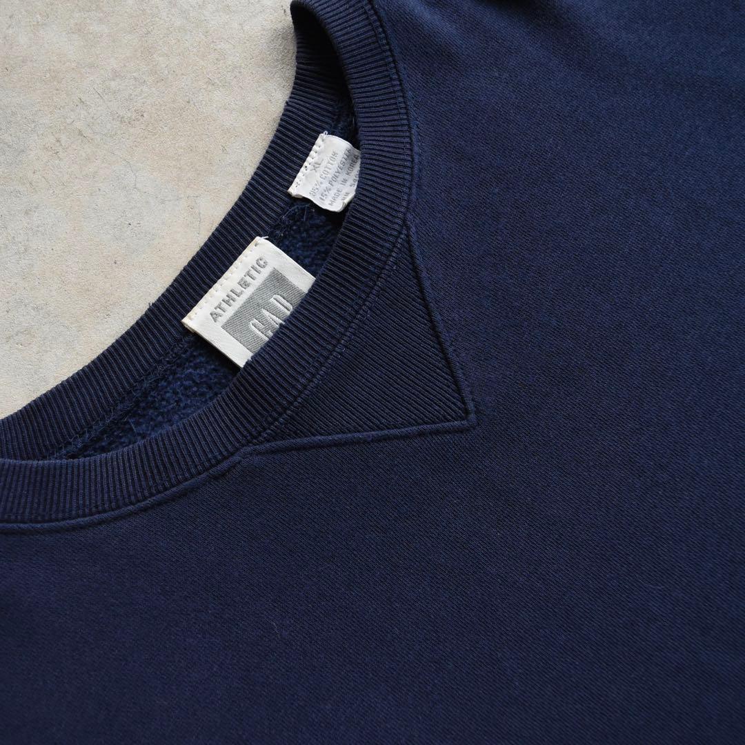 90s GAP ギャップ アスレチック クルーネック スウェット ネイビー XL