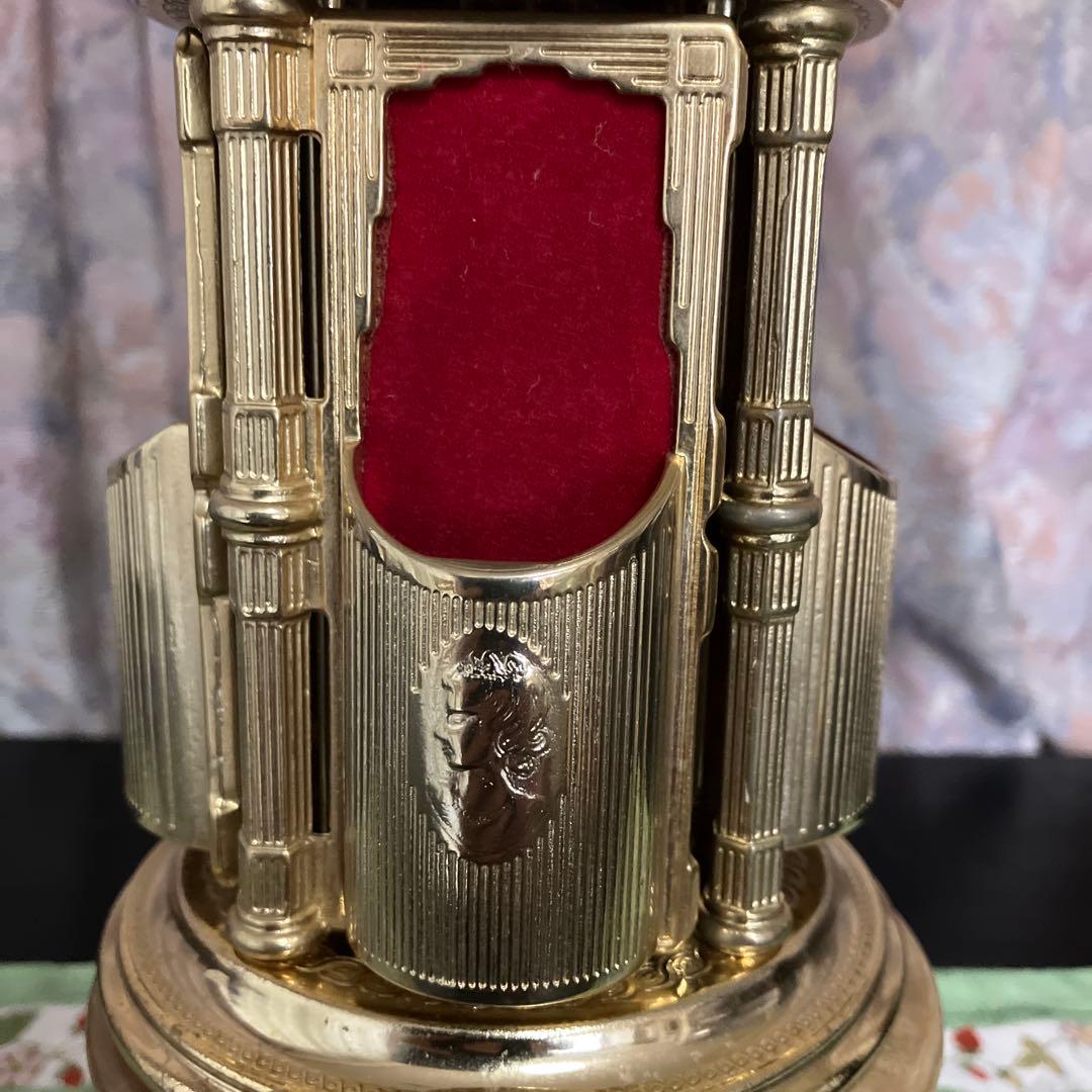 イタリア製オルゴール付き大理石シガレットケース葉巻入れ（曲は「白鳥の湖」）