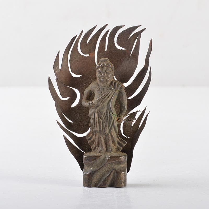 恋毬　仏教美術　古銅　不動明王　仏像　置物　V　R5243