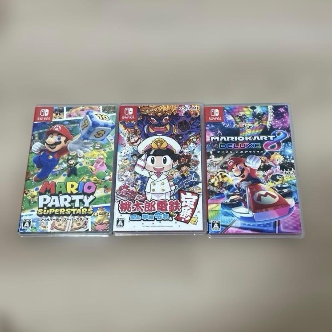 【3点セット】Switchカセット マリオカート マリオパーティ 桃太郎電鉄