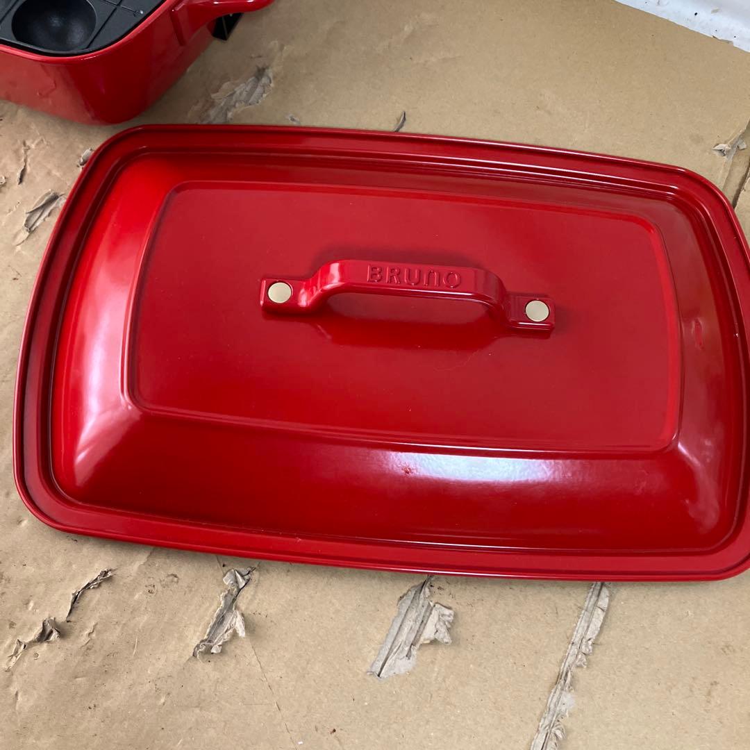 ブルーノ　グランデ　赤 ホットプレート プレート付き　BOE026