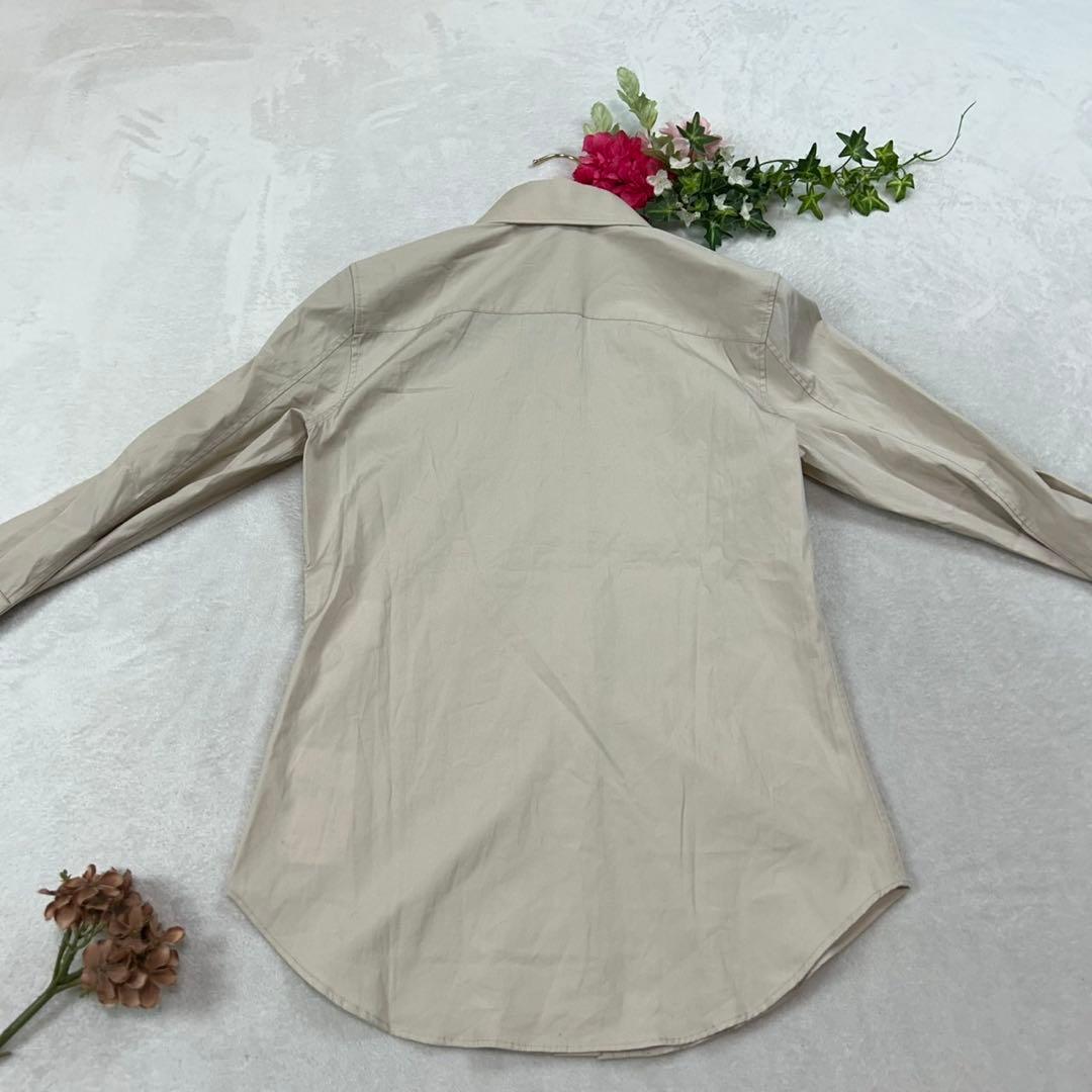 J908 新品未使用 M グッチ イタリア製 長袖 シャツ ベージュ レディース