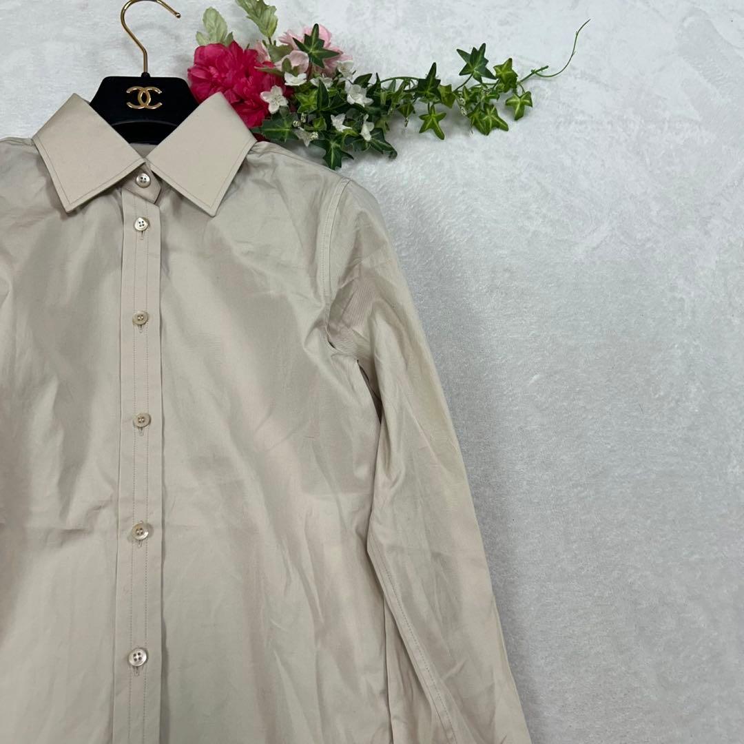 J908 新品未使用 M グッチ イタリア製 長袖 シャツ ベージュ レディース