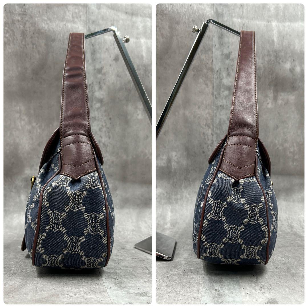 【極美品】 セリーヌ ワンショルダーバッグ パリマカダム デニム ロゴ金具
