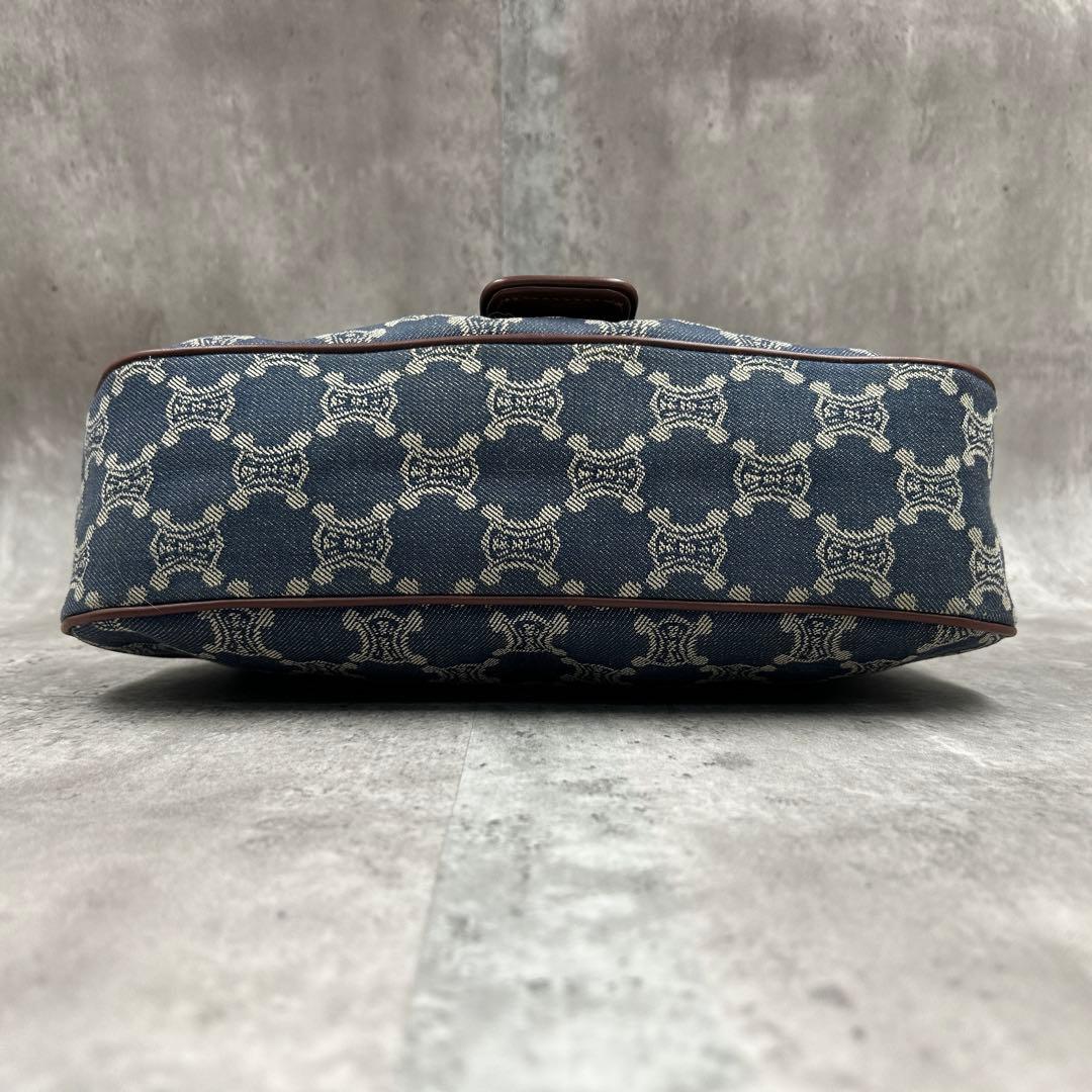 【極美品】 セリーヌ ワンショルダーバッグ パリマカダム デニム ロゴ金具