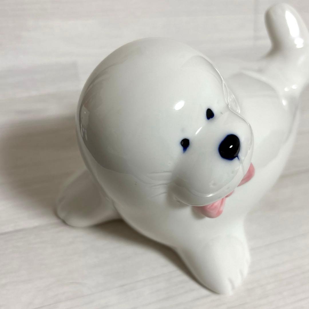 昭和レトロ　ファンシー　アザラシ　ライト　照明　ランプ　陶器