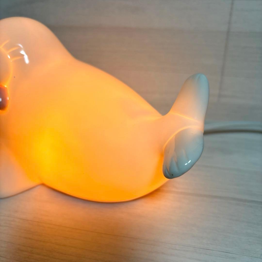 昭和レトロ　ファンシー　アザラシ　ライト　照明　ランプ　陶器