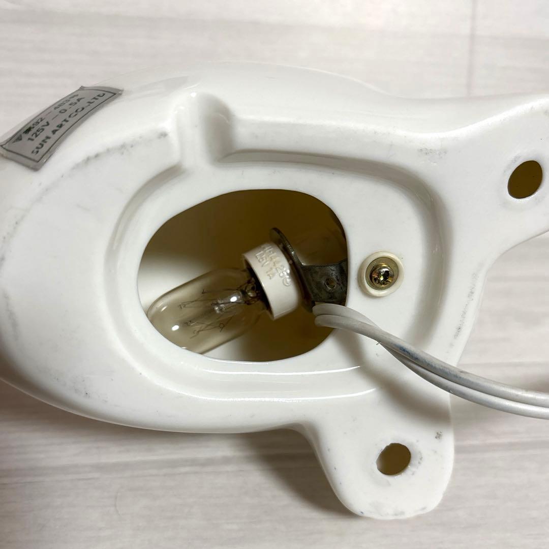 昭和レトロ　ファンシー　アザラシ　ライト　照明　ランプ　陶器