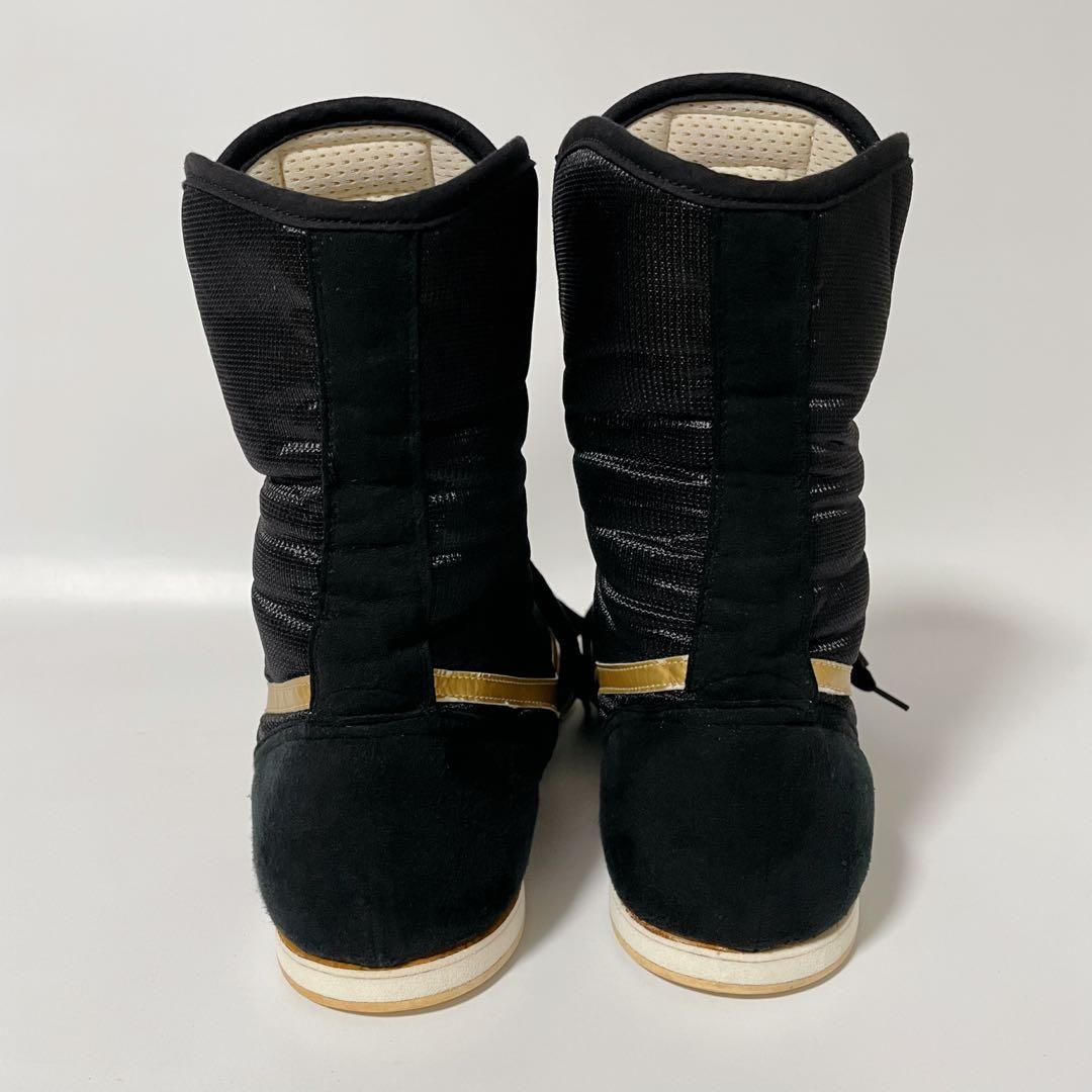 【美品】Mizuno ミズノ ボクシングシューズ 黒 金 26.5 ハイカット