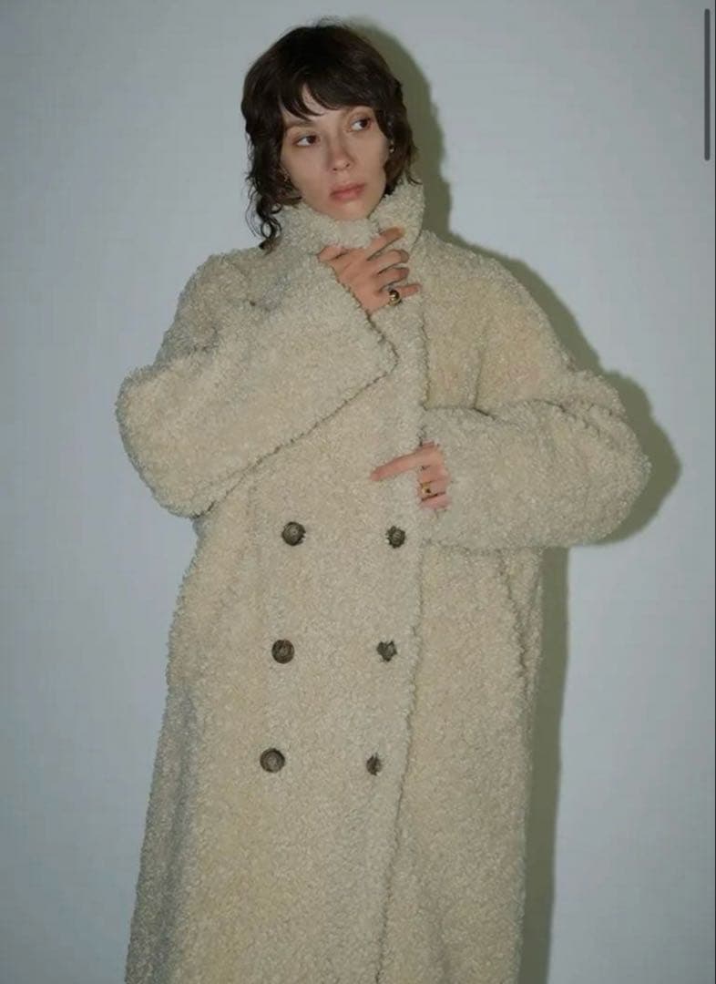 美品【CLANE／クラネ】ダブルロングボアコート