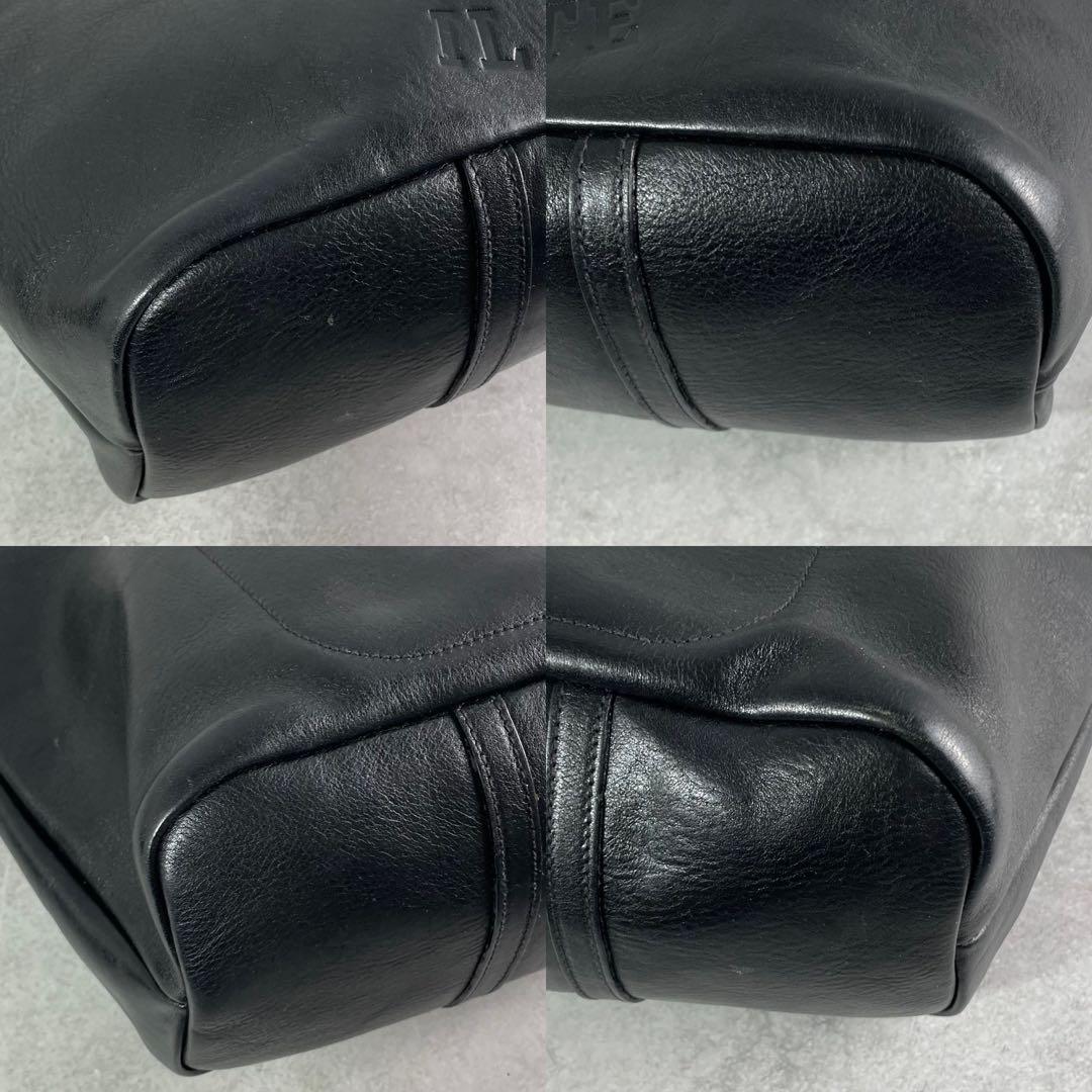 入手困難✨ イルビゾンテ ハンドバッグ レザー デカロゴ 本革 ブラック