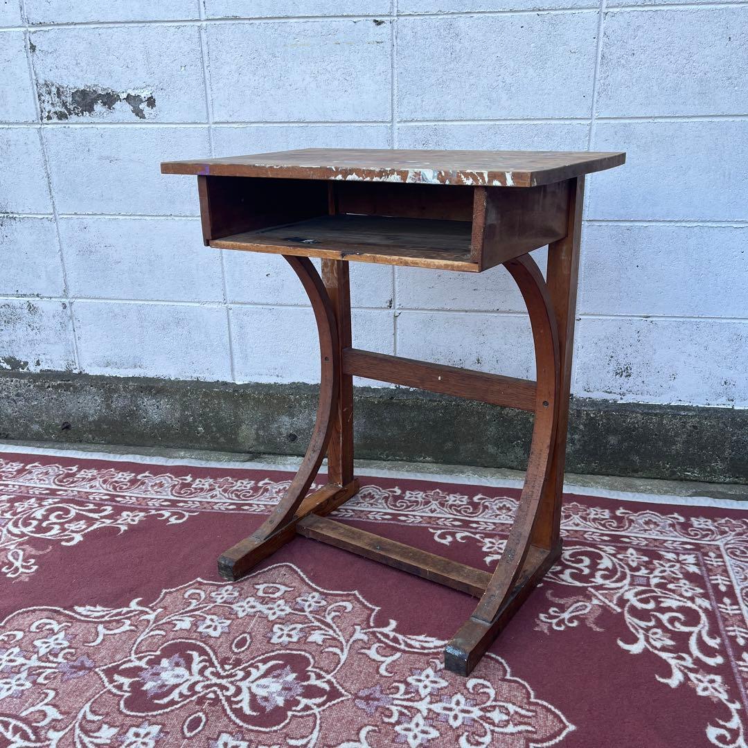 古家具アンティーク品◾️昔の古い木製机 サイドテーブル ディスプレイ台