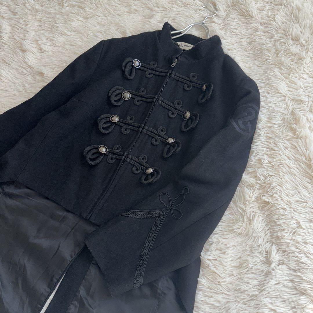 【希少】&ellecy ナポレオンジャケットコート　ウール 黒　M