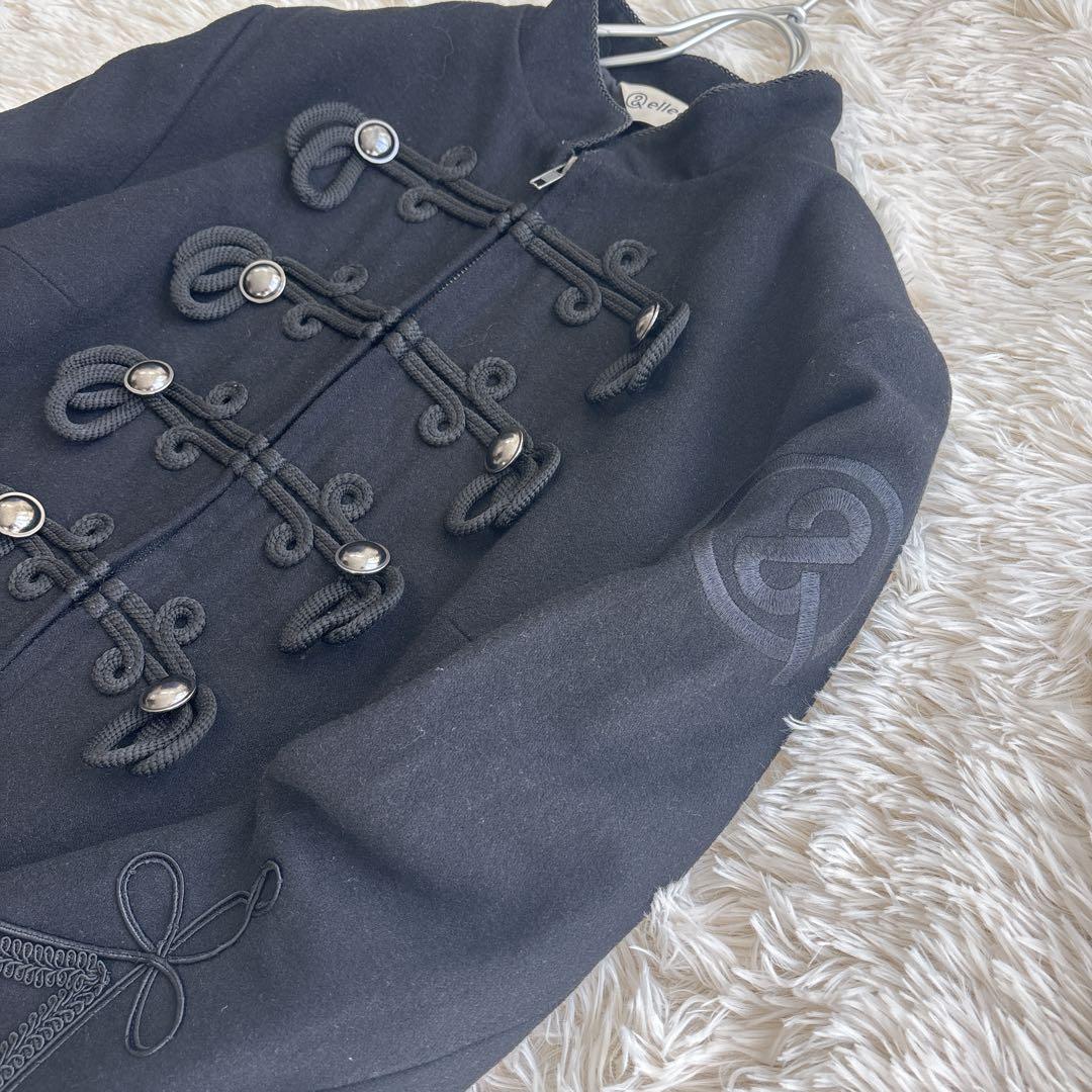 【希少】&ellecy ナポレオンジャケットコート　ウール 黒　M