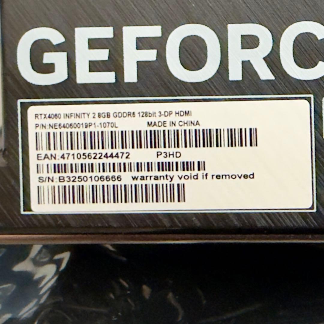 グラフィックボード・グラボ・ビデオカード PALIT GEFORCE RTX 4060 INFINITY 2 8GB