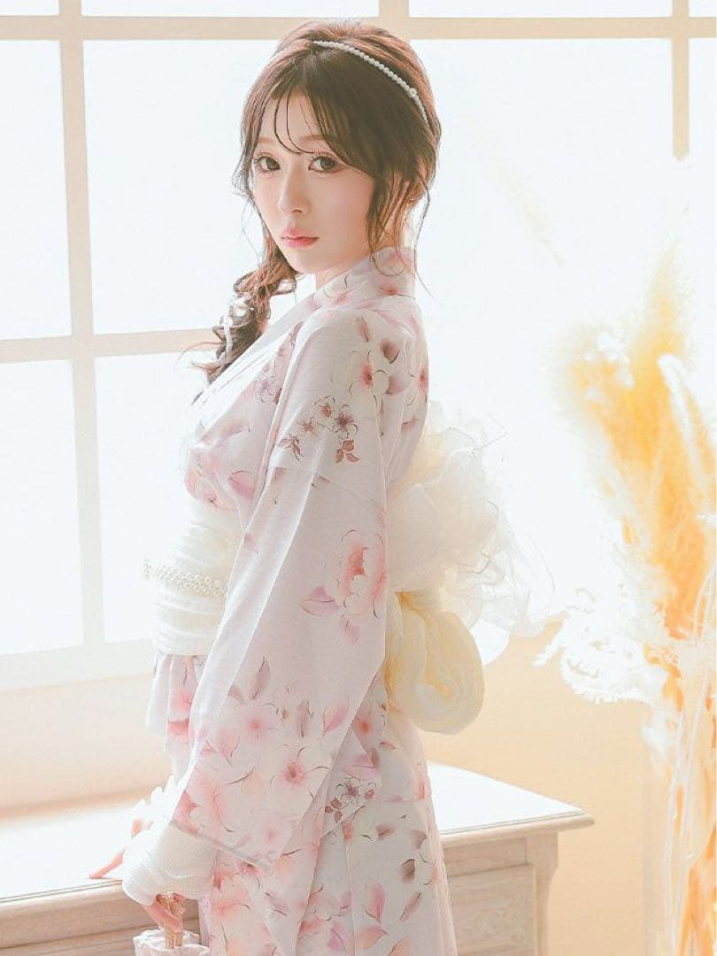 パウダーピンク ニュアンスフラワー 簡単 一人で着れる 3点セット