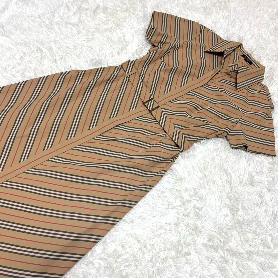 【美品✨大きいサイズ】バーバリーロンドン シャツワンピース ベルト AラインXL