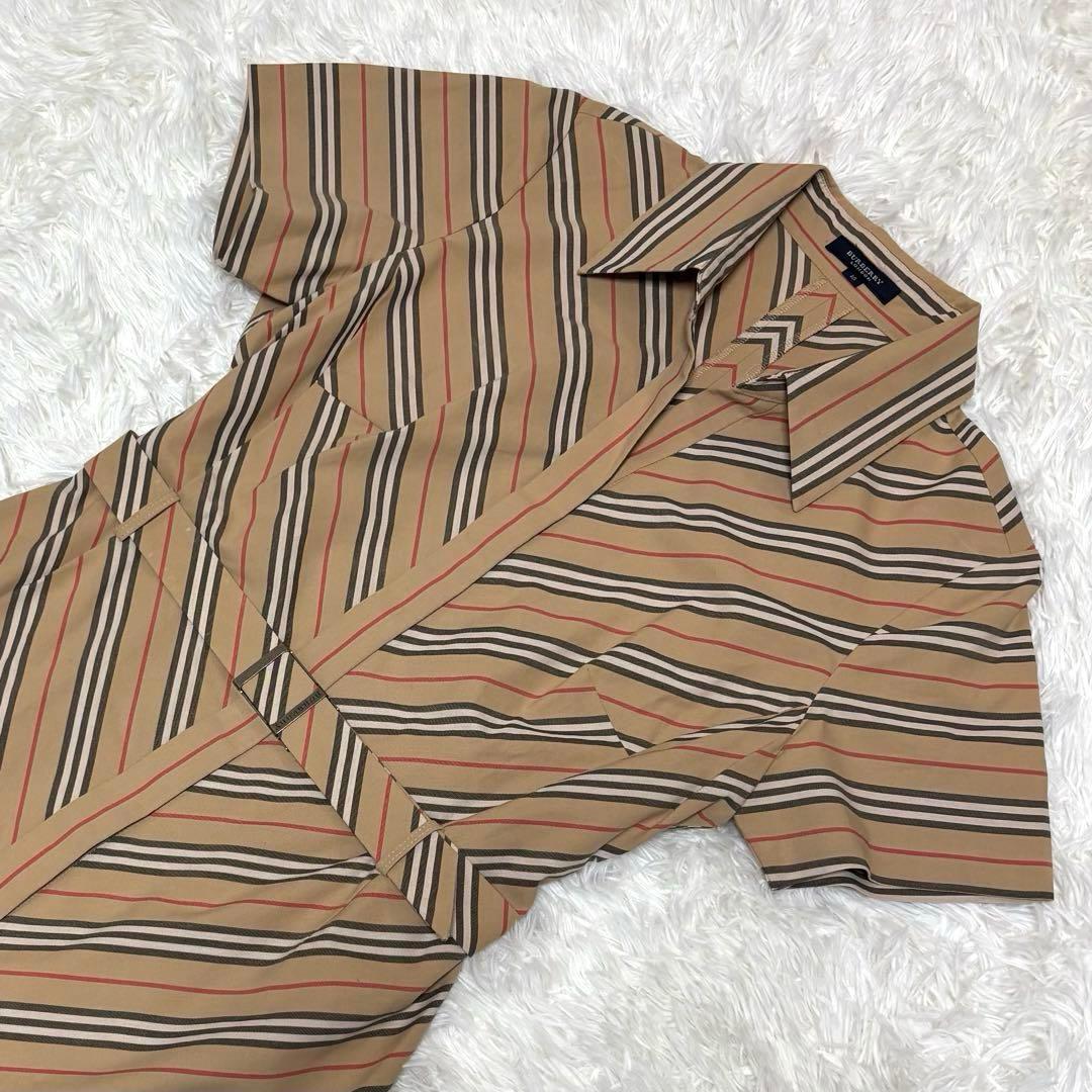 【美品✨大きいサイズ】バーバリーロンドン シャツワンピース ベルト AラインXL