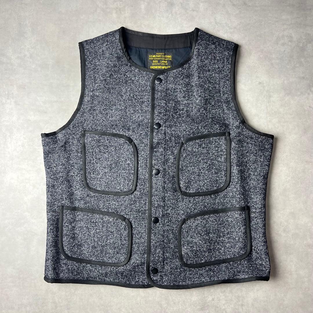 ✅新品　ベスト　ジレ　ウール　復刻　ネイビー　ブラウンズビーチ 似　アメカジ　L