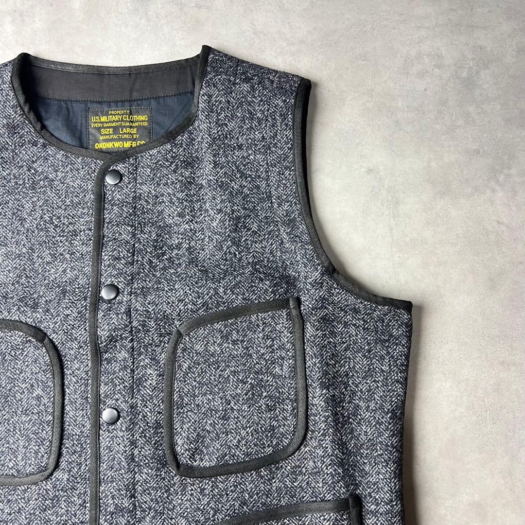 ✅新品　ベスト　ジレ　ウール　復刻　ネイビー　ブラウンズビーチ 似　アメカジ　L