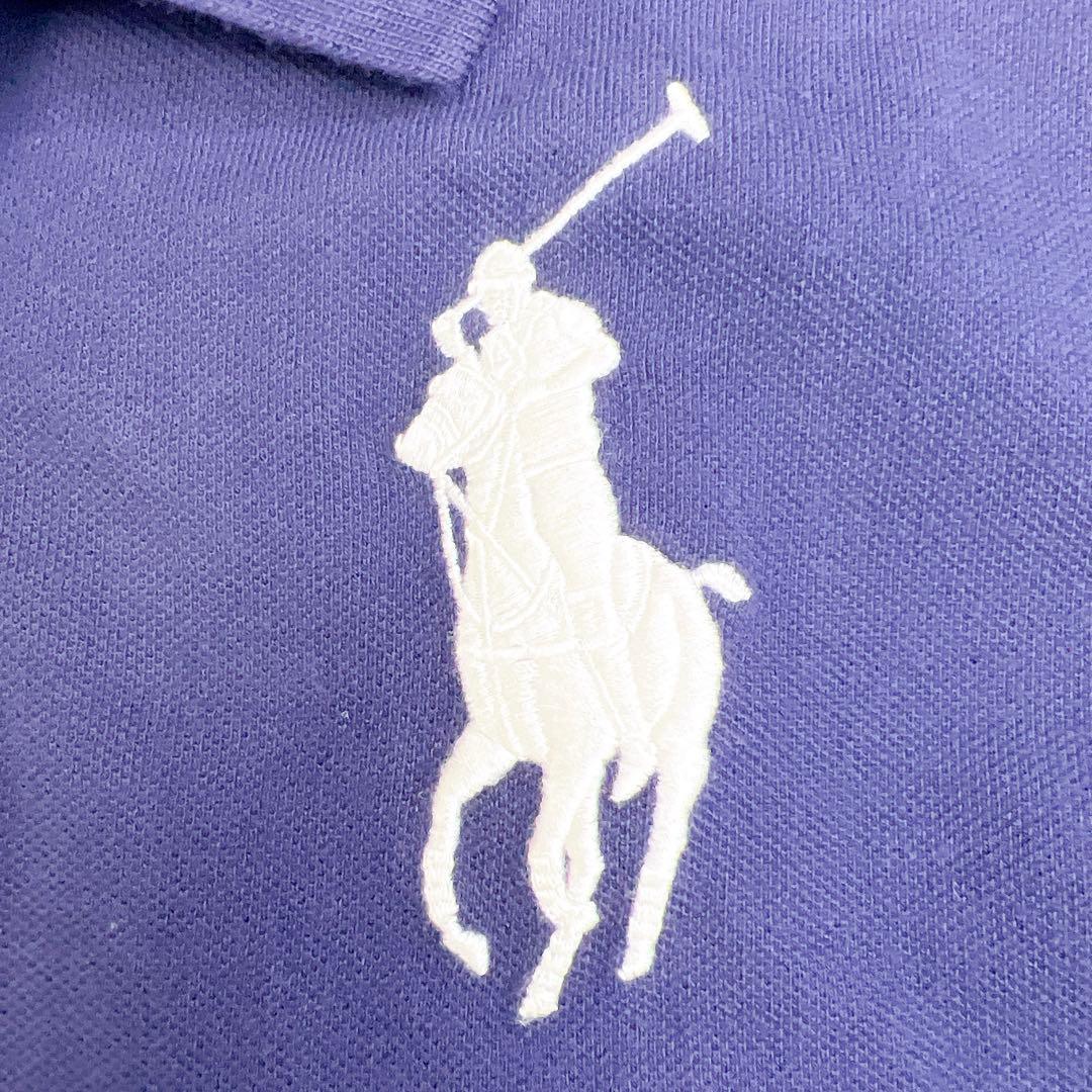 美品✨ポロラルフローレン ポロシャツ ネイビー ビッグポニー 刺繍白 y2k M