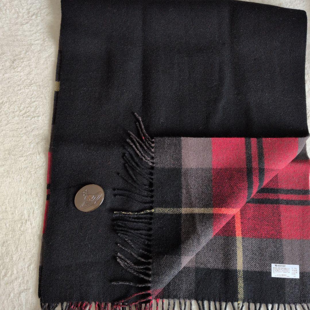 VivienneWestwood 黒赤チェック ポンチョマフラー