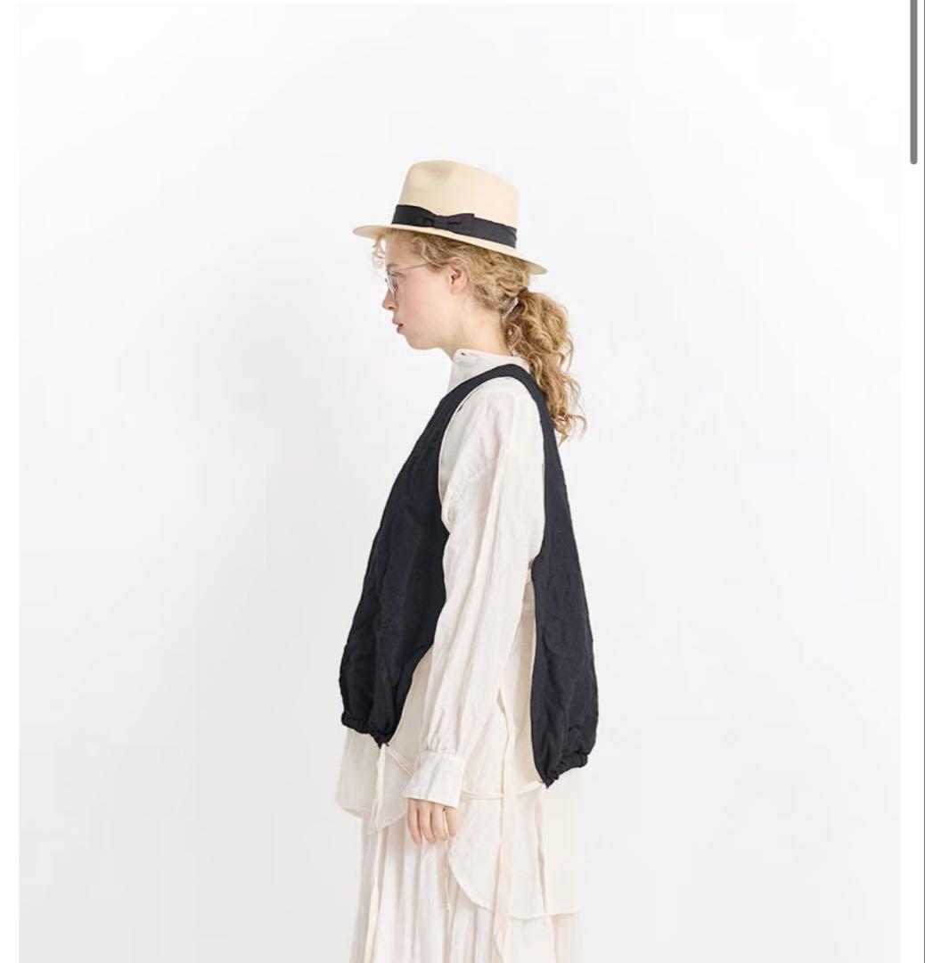 vc2804 ウールリネン リバーシブルベスト BK