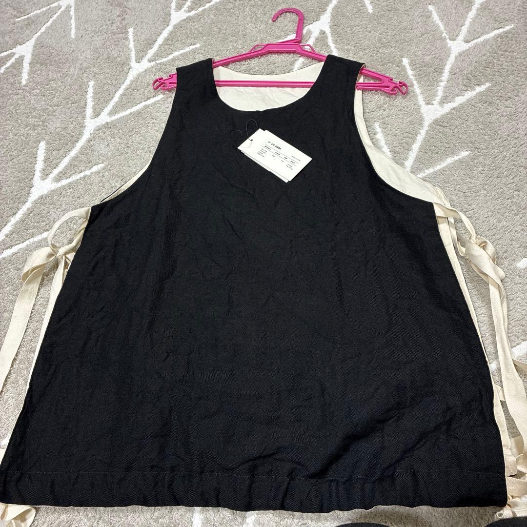 vc2804 ウールリネン リバーシブルベスト BK