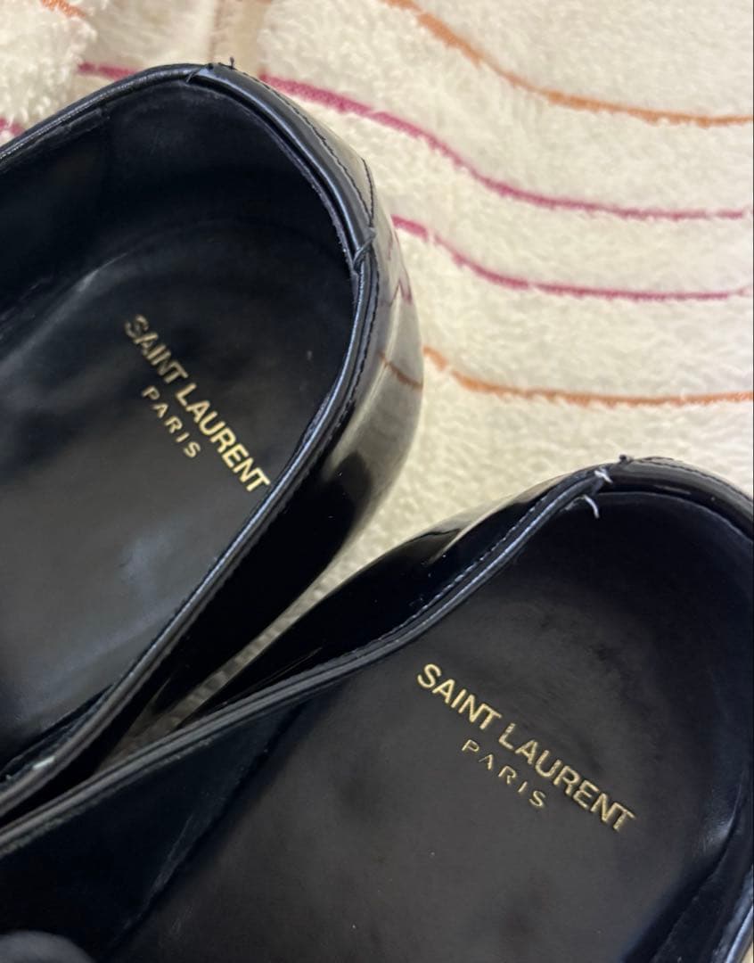 SAINT LAURENT PARIS\"パテントレザーダービーシューズ\"