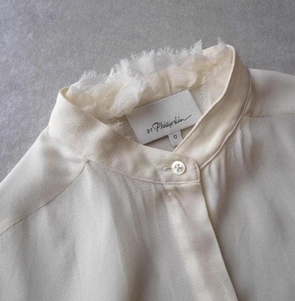 3.1 フィリップリム シルク100%のブラウス シャツ ホワイト C463