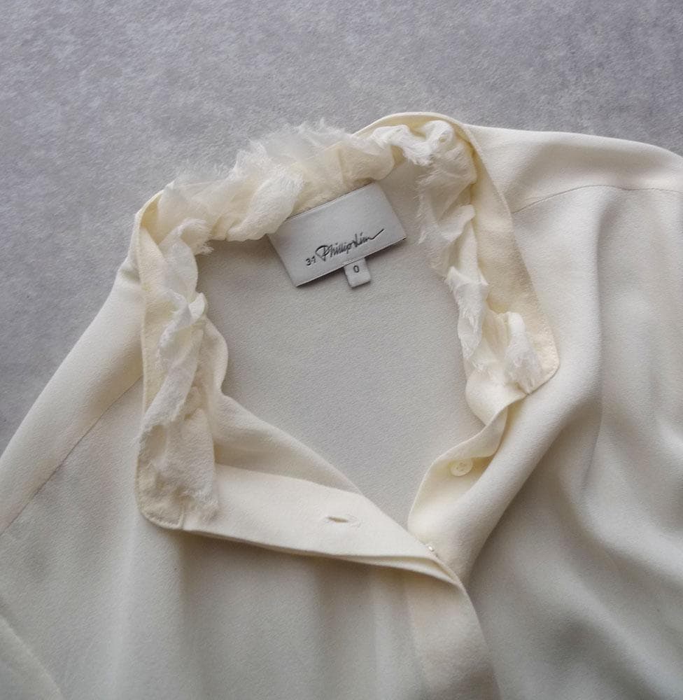3.1 フィリップリム シルク100%のブラウス シャツ ホワイト C463